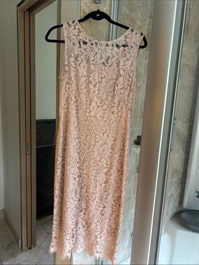 Lauren Ralph Lauren Pink Lace Midi Dress